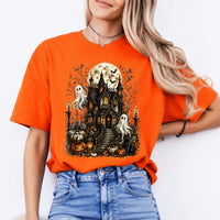 Vintage Haunted House Spooky Mansion Sweatshirt and T-Shirt Halloween Spooky Season Unisex Vintage Gothic