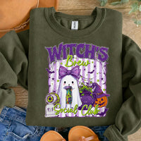Witchs Brew Sweatshirt and T-Shirt Witch's Brew Social Club Halloween Party Women Cute Spooky Retro