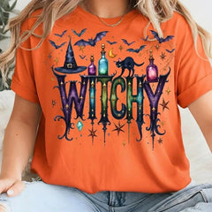 Witchy Halloween T-Shirt Witchy Graphic Spooky Season Women Gothic Mystical Aesthetic
