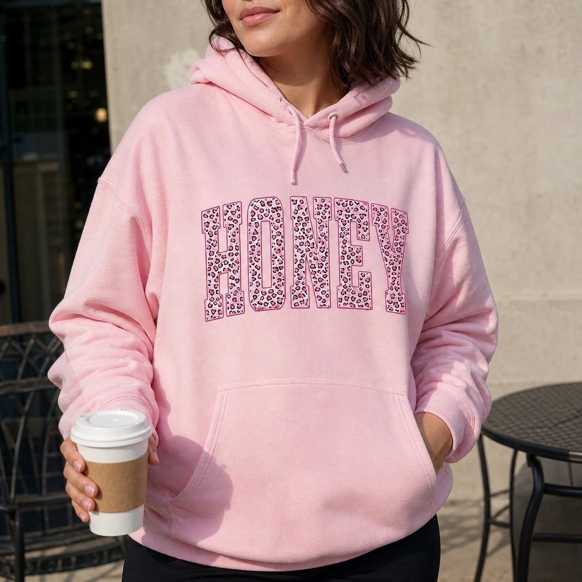 Women's Casual Personalized Leopard Animal Print Hoodie - Custom Family Nickname Option (Mama, Auntie, Mimi, Gigi, Mom Text), Birthday Style Gift for Grandmas