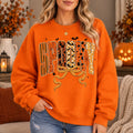 Coquette Halloween Sweatshirt, Spooky Ghost Pumpkin Varsity Graphic, Cute Fall Outfit for Women