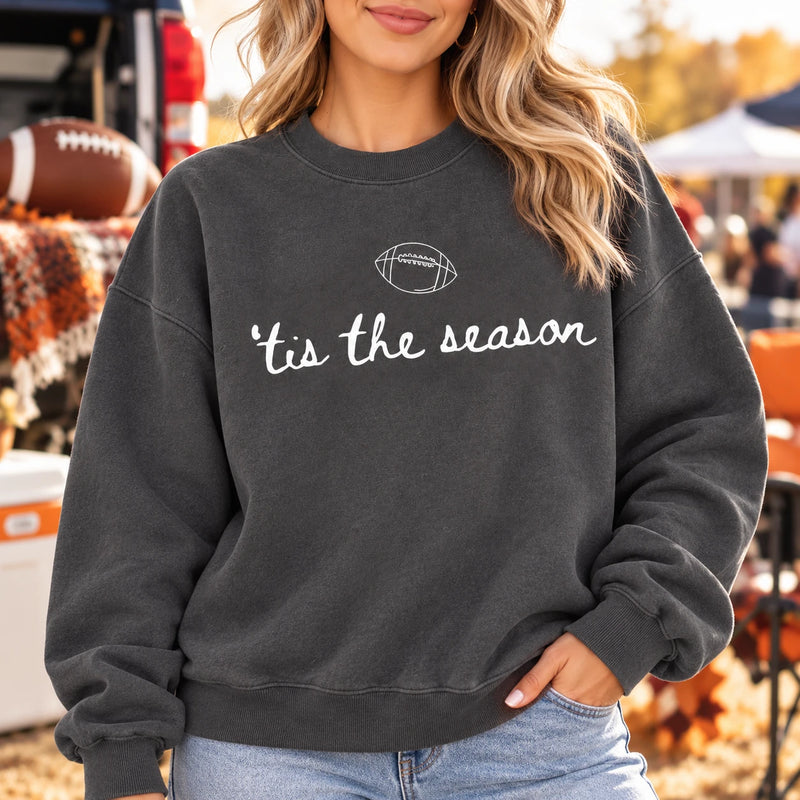 Women’s Football Game Day Tis The Season Sweatshirt Minimalist Fall Sports