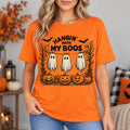 Hangin With My Boos Halloween T-Shirt, Cute Ghost and Pumpkin Graphic, Spooky Season Party Outfit