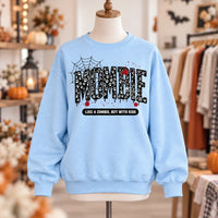 Women's Mombie Graphic Sweatshirt Funny Mom Zombie Pullover Halloween Crewneck Top