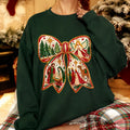 Women's Nativity Christmas Bow Sweatshirt with Jesus Birth Scene and Hand-Painted Holiday Style
