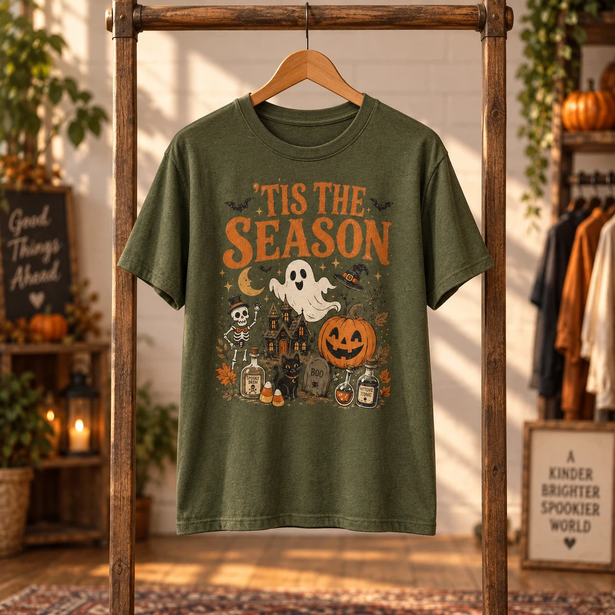 Women's Spooky Season Graphic Sweatshirt Vintage Witchy Halloween Cotton - Regular Fit Casual Streetwear