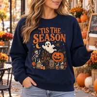 Women's Spooky Season Graphic Sweatshirt Vintage Witchy Halloween Cotton - Regular Fit Casual Streetwear