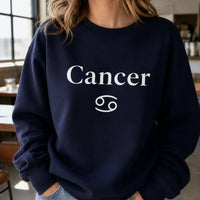Zodiac Sign Gift Aries Taurus Gemini Cancer Sweatshirt Astrology Lover Unisex Minimalist – Cancer