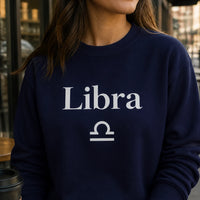 Zodiac Sign Gift Aries Taurus Gemini Cancer Sweatshirt Astrology Lover Unisex Minimalist – Libra