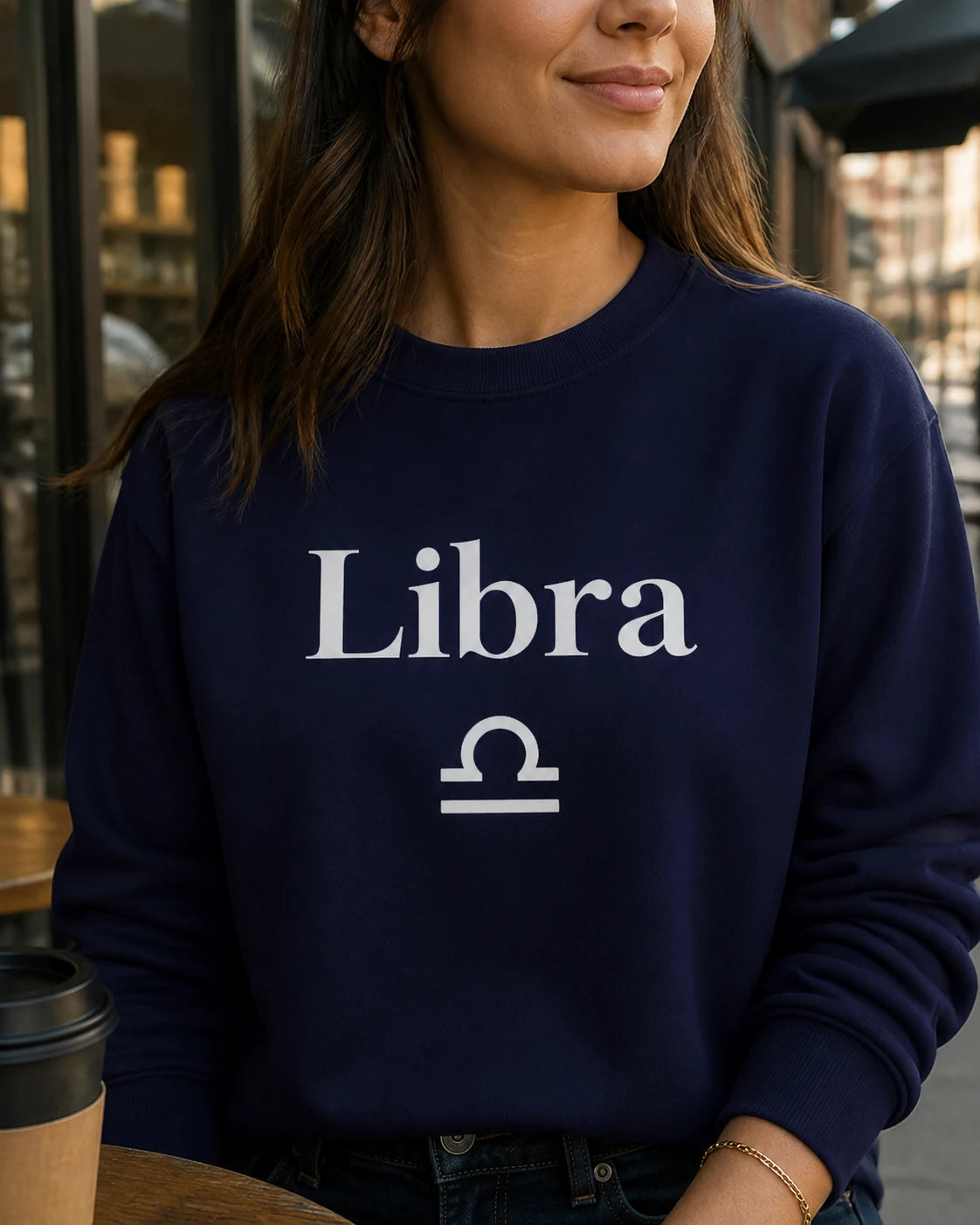 Zodiac Sign Gift Aries Taurus Gemini Cancer Sweatshirt Astrology Lover Unisex Minimalist – Libra