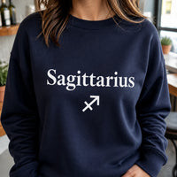Zodiac Sign Gift Aries Taurus Gemini Cancer Sweatshirt Astrology Lover Unisex Minimalist – Sagittarius