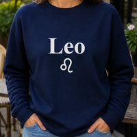 Zodiac Sign Gift Aries Taurus Gemini Cancer Sweatshirt Astrology Lover Unisex Minimalist – Leo