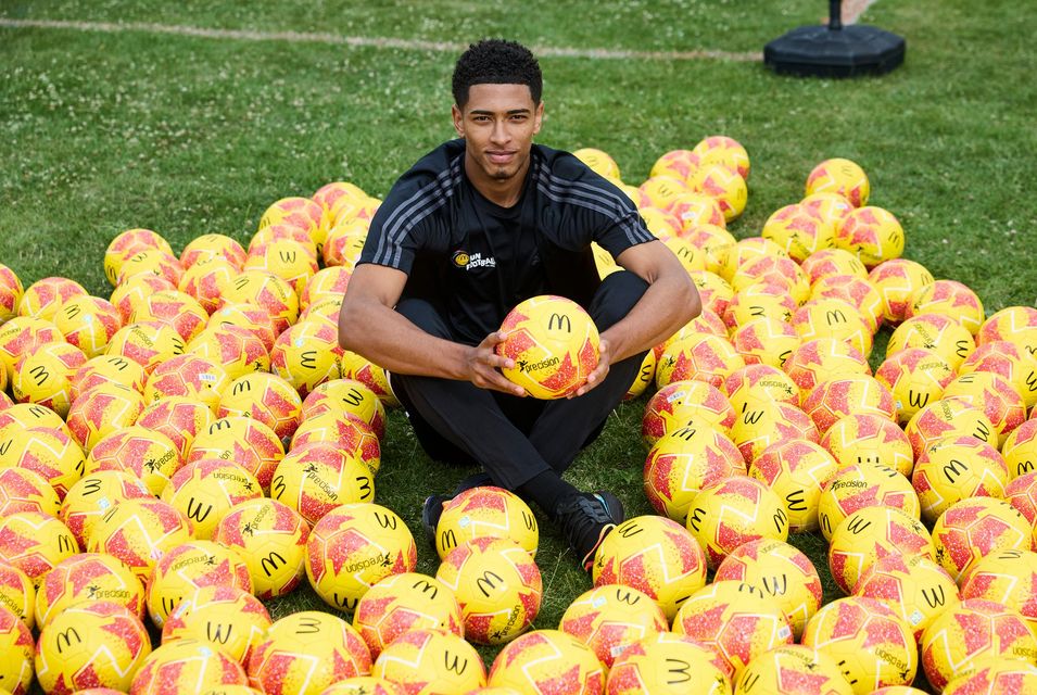 McDonald’s Fun Football programme is the largest grassroots programme in the UK for 5-11 year olds, where 250,000 children have had access to free football in the last 12 months (Mark Robinson/McDonald’s handout/PA)